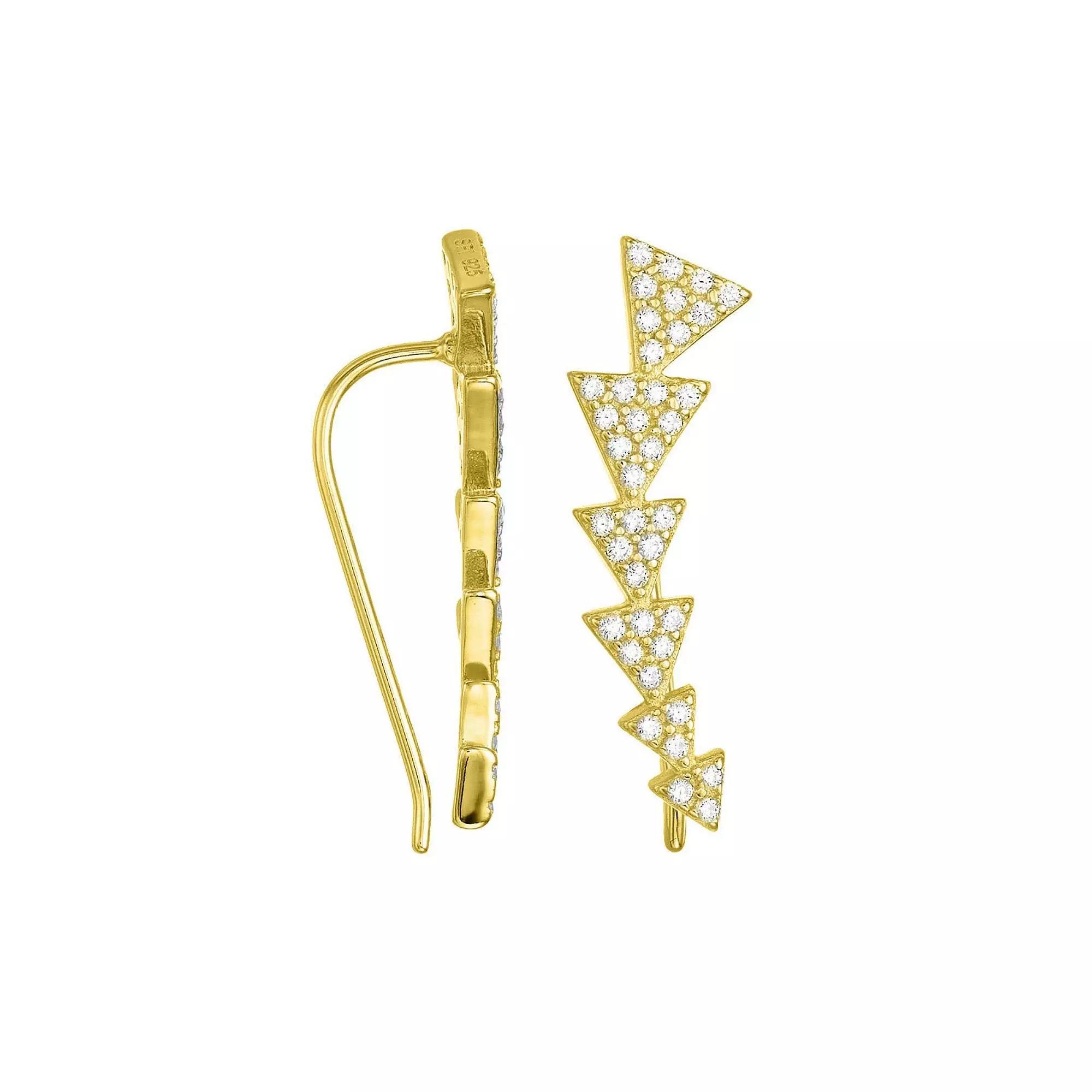 Adornia Cubic Zirconia Triangle Ear Climber Earrings, Women's, Gold Tone Product Image