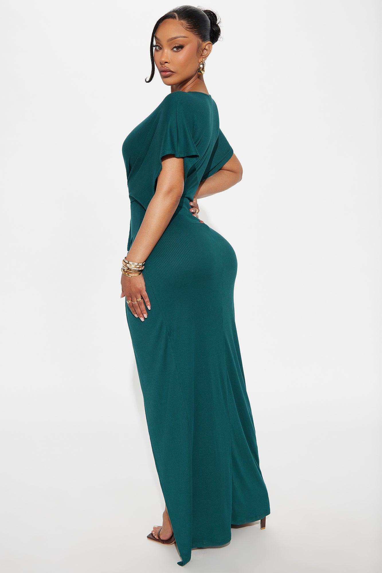 Stunning Scenes Maxi Dress - Hunter Green Product Image