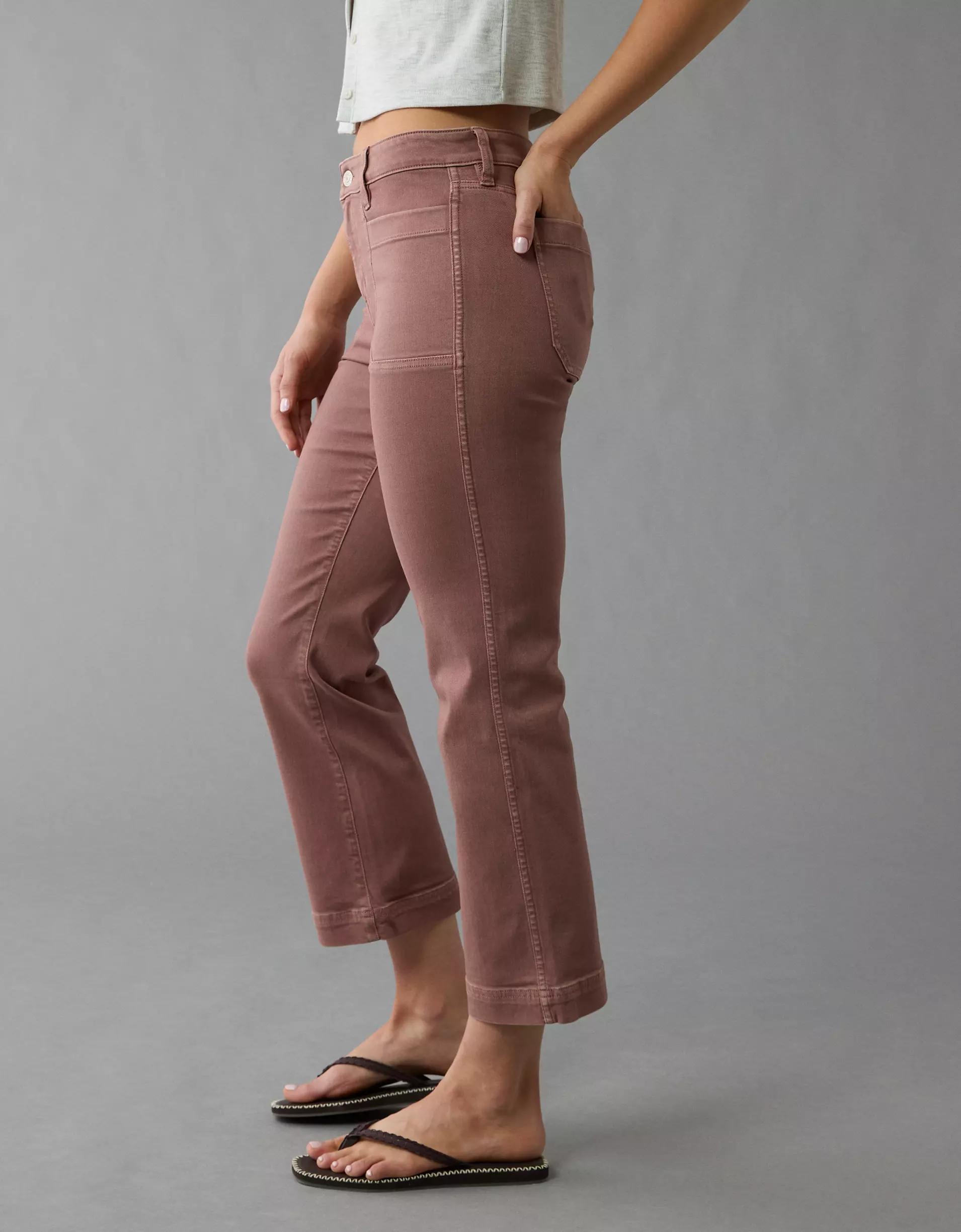 AE Next Level High-Waisted Kick Bootcut Crop Jean Product Image