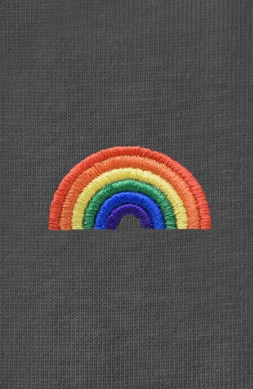 Dalix Womens Rainbow Jersey Relaxed Tee in Asphalt at Nordstrom, Size X-Large Product Image