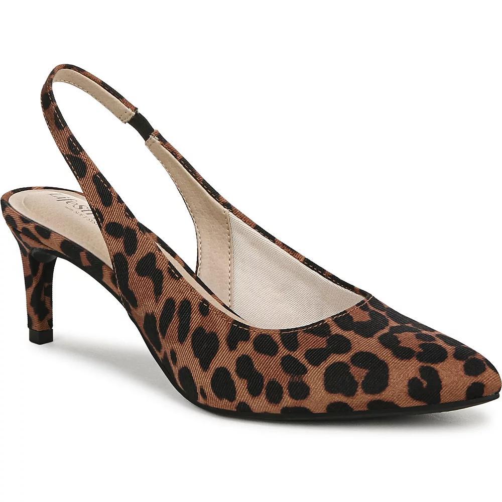 LifeStride Annalise Women's Slingback Heels, Size: 9 Wide, Brown Animal Print Product Image