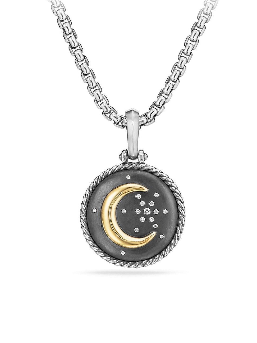 David Yurman Cable Collectibles Moon and Star Amulet with Diamonds and 18K Gold Product Image