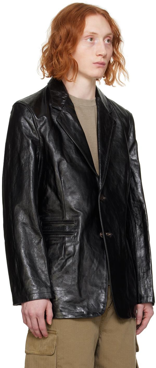 OUR LEGACY Black Opening Leather Jacket Product Image