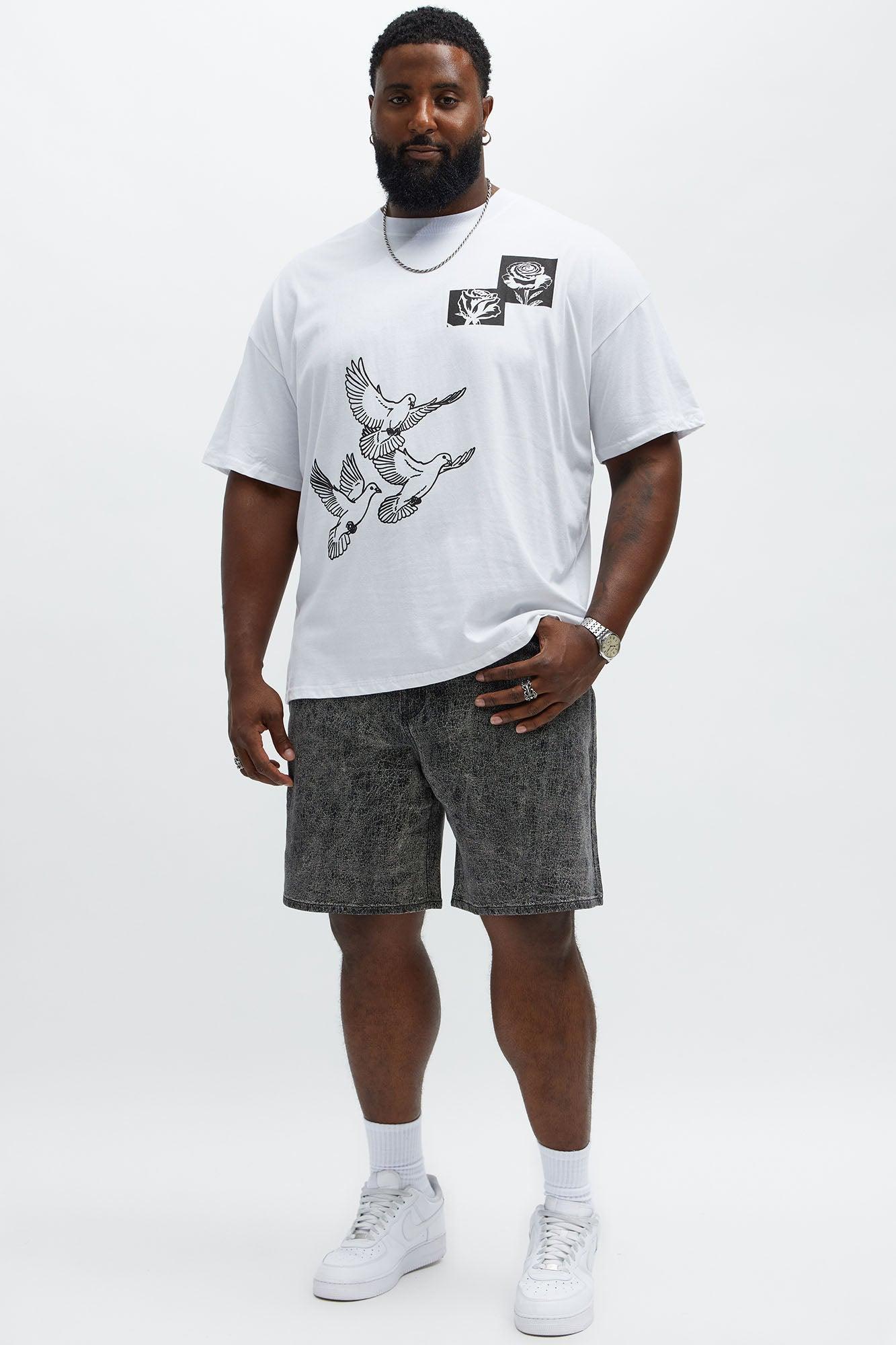 Relaxed Crack The Code Denim Shorts - Grey Product Image