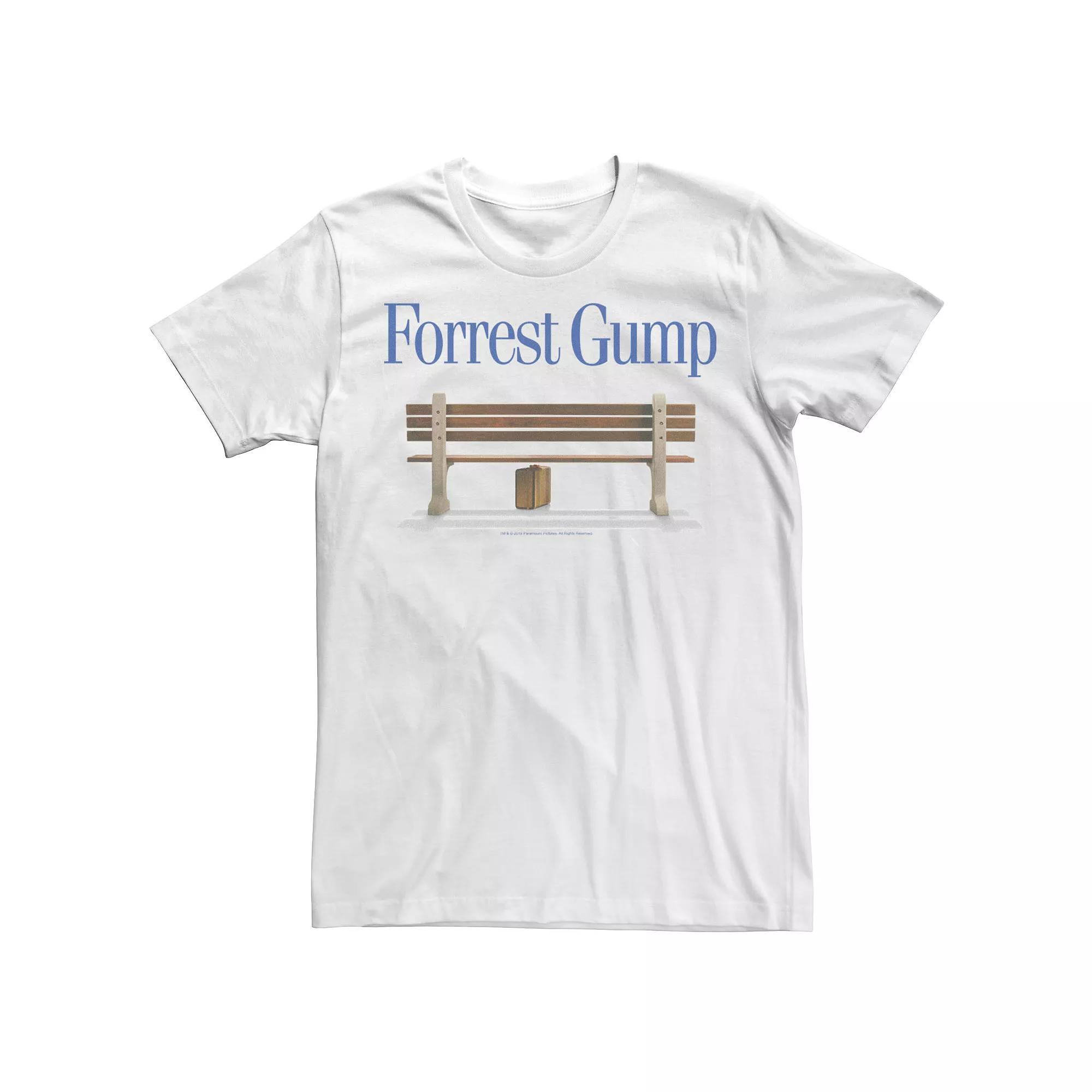 Men's Forrest Gump Bench Title Logo Tee, Size: 3XL, White Product Image