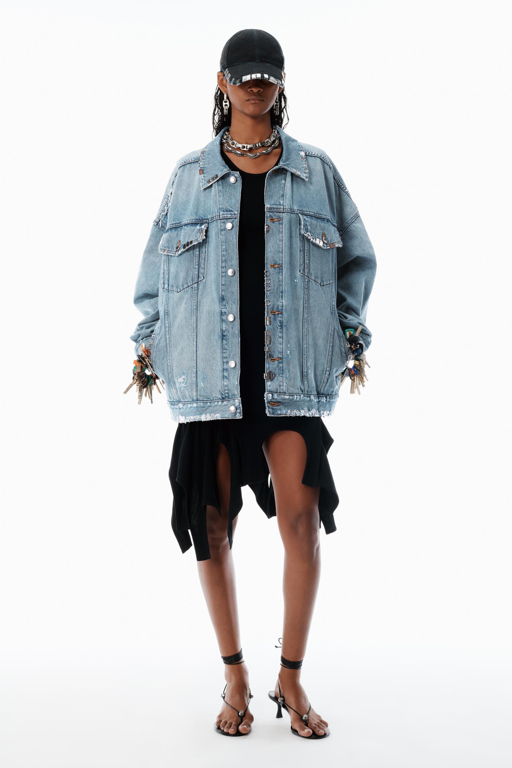 Blue Oversized Trucker Jacket Product Image