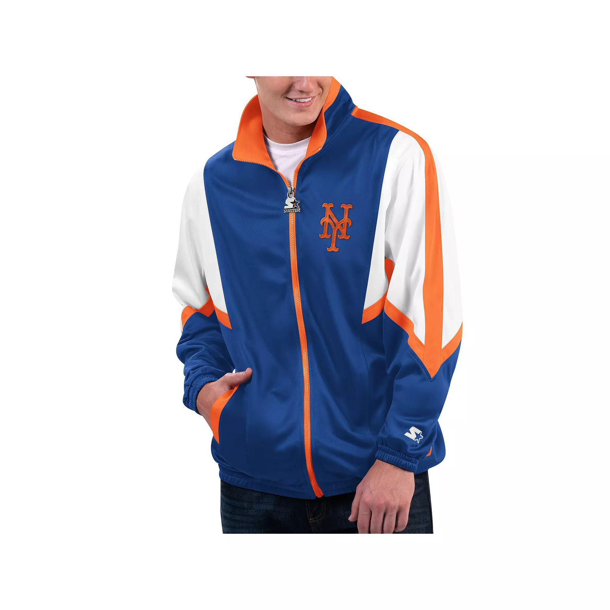 Men's Starter Royal New York Mets Lead Runner Full-Zip Jacket, Size: Small, Blue Product Image