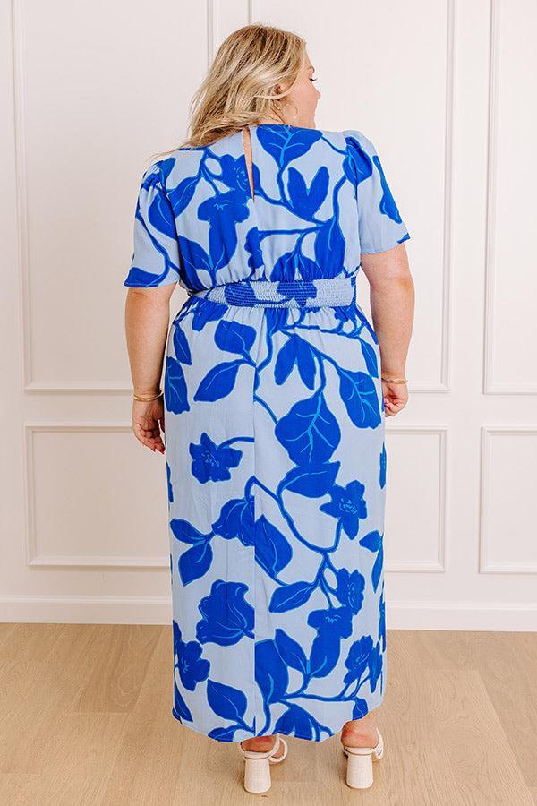 Complete Awe Floral Midi in Sky Blue Curves Product Image