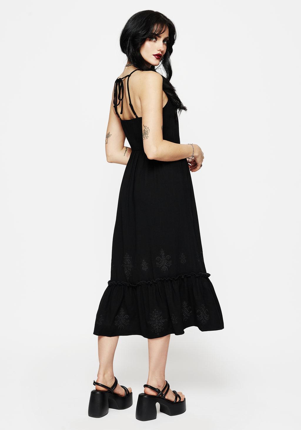 Cordata Embroidered Cami Midi Smock Dress Product Image