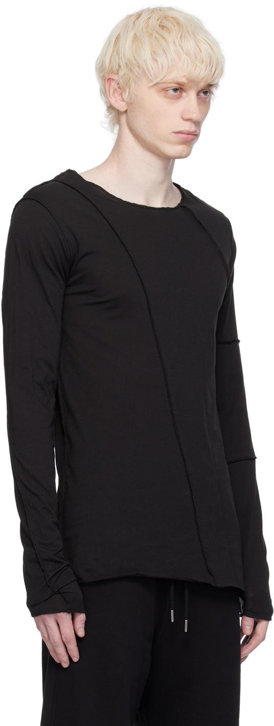 DRIES VAN NOTEN Black Dropped Shoulders Long Sleeve T-shirt In 900 Black Product Image