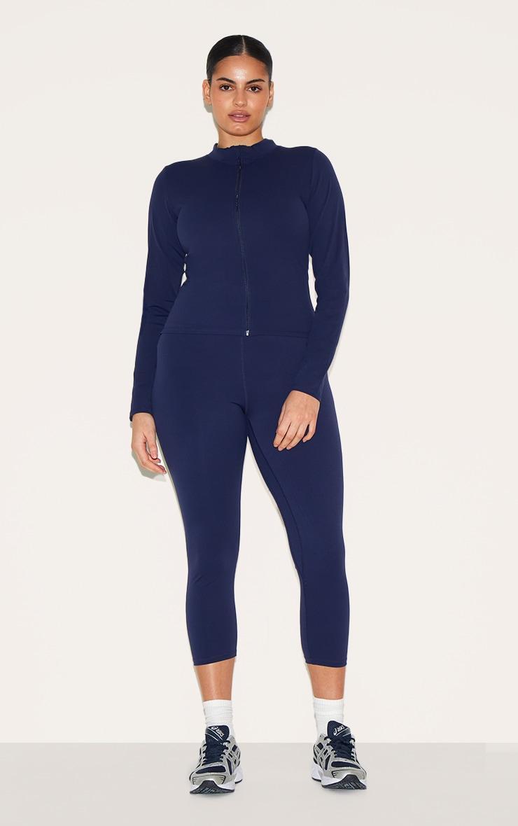 Navy Sculpt Cropped Gym Leggings Product Image