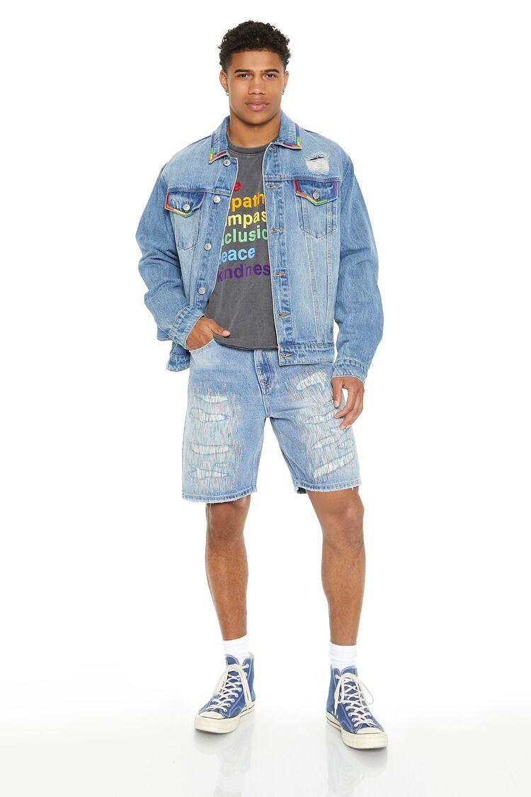 Distressed Threaded Denim Shorts | Forever 21 Product Image