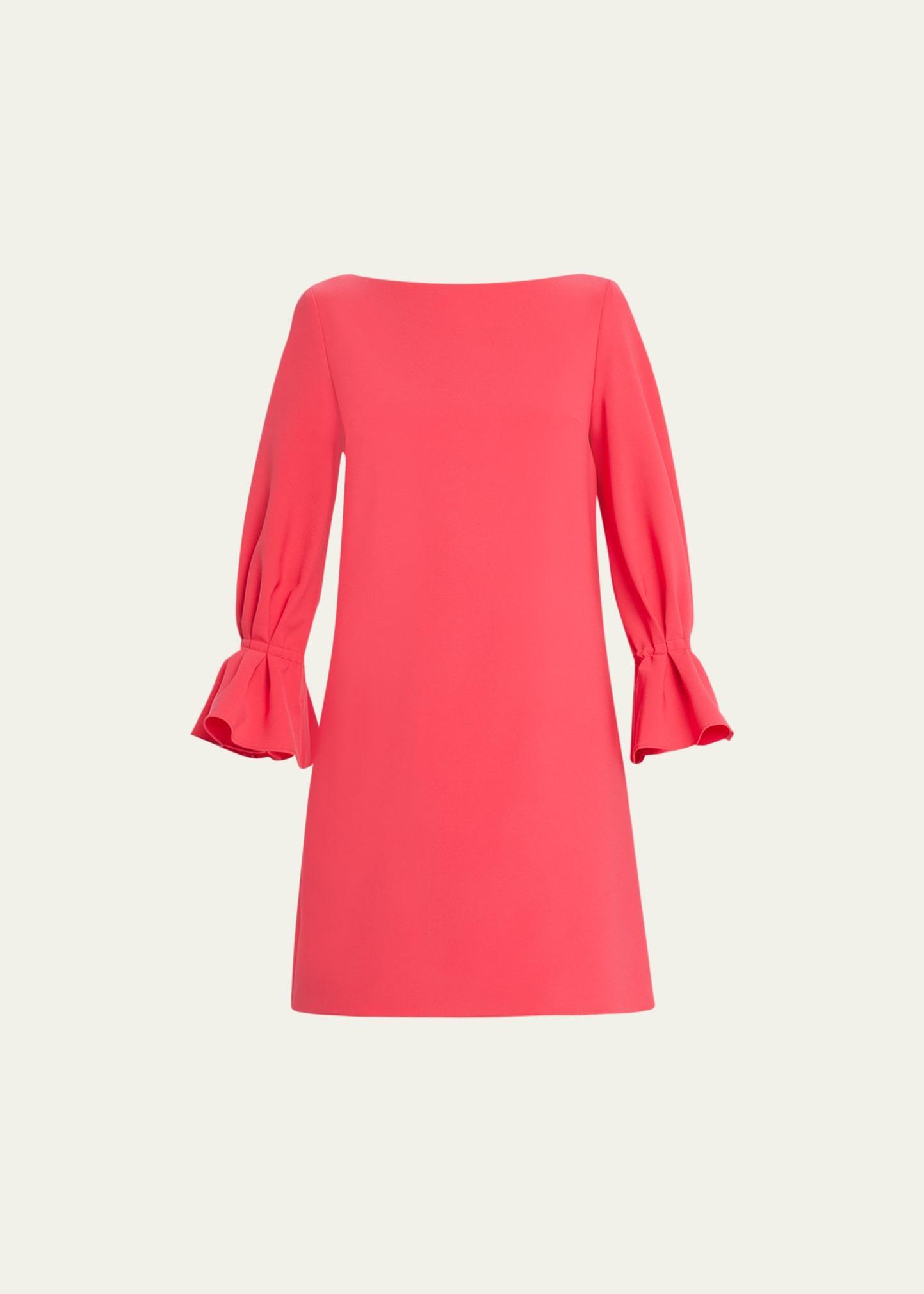 Womens Silk Puff-Sleeve Shift Minidress Product Image