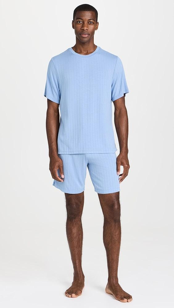 Eberjey Henry Rib Men's Shorts PJ Set | Shopbop Product Image
