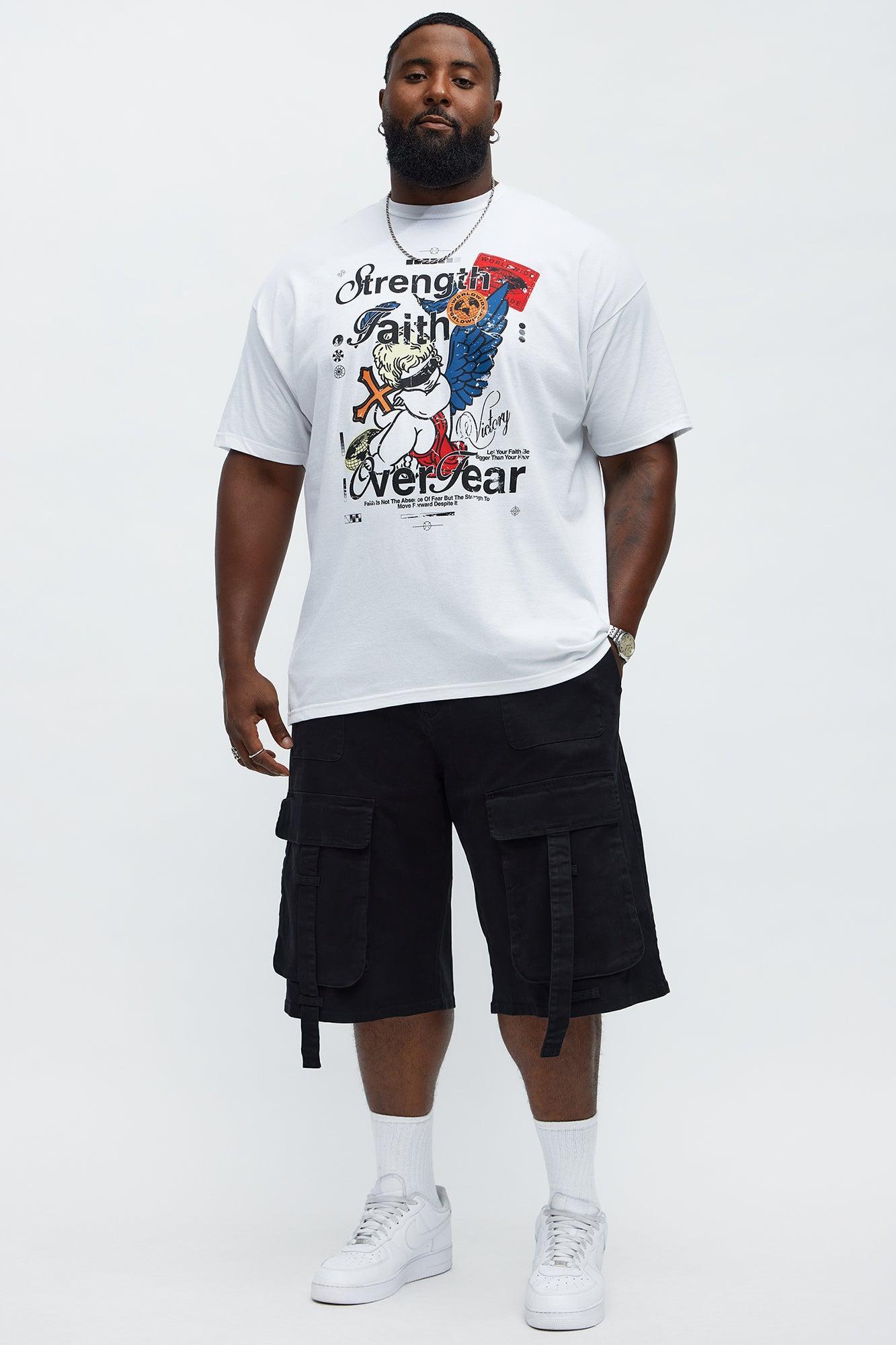 Strength Faith Over Fear Short Sleeve Tee - White Product Image