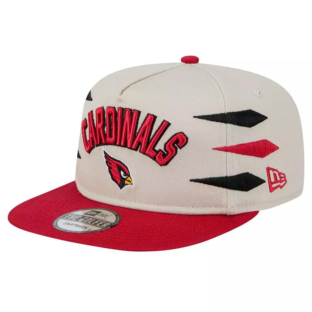 Men's New Era Stone/Cardinal Arizona Cardinals Athletic Golfer Snapback Hat, Team Product Image