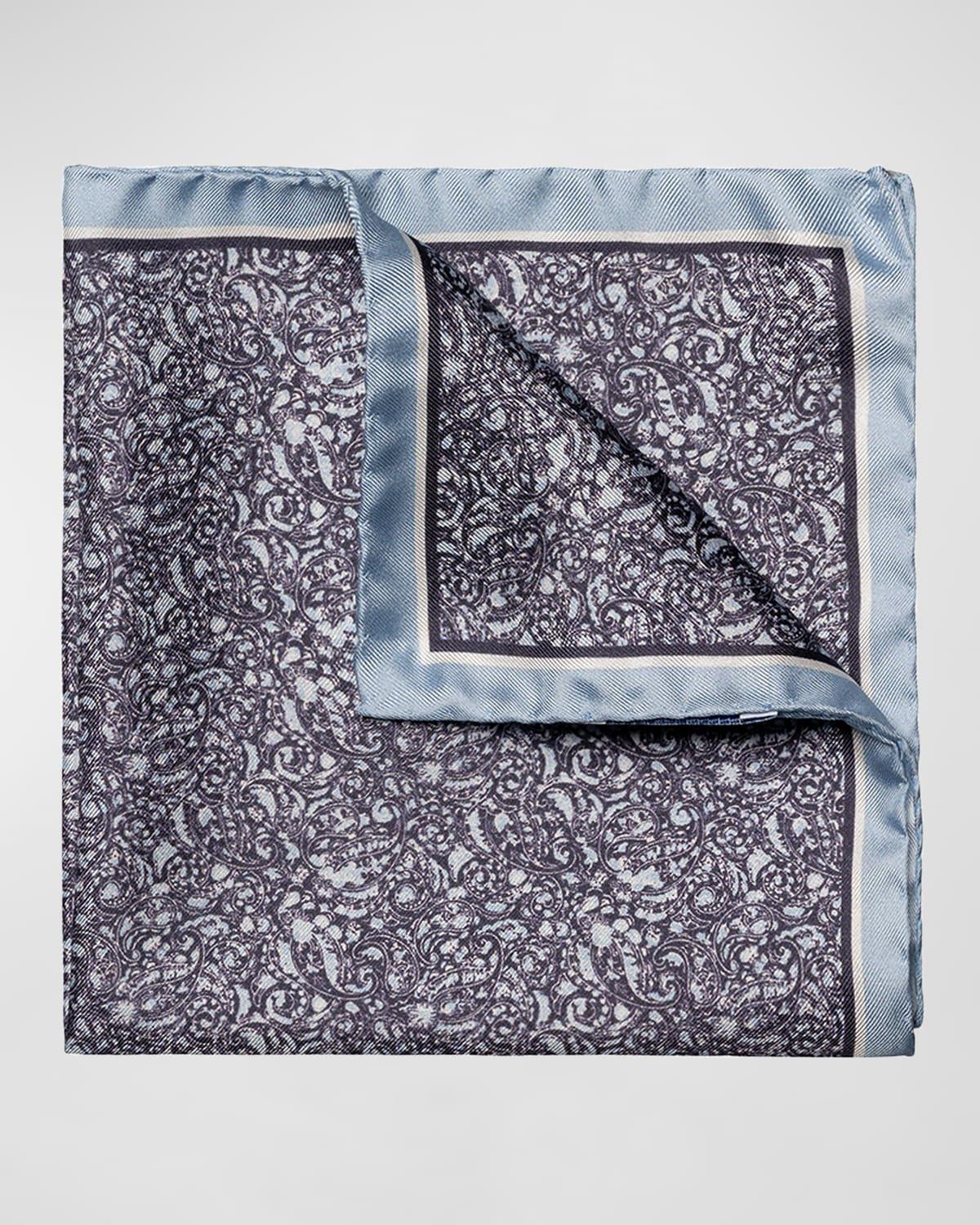 Mens Silk Paisley Pocket Square Product Image
