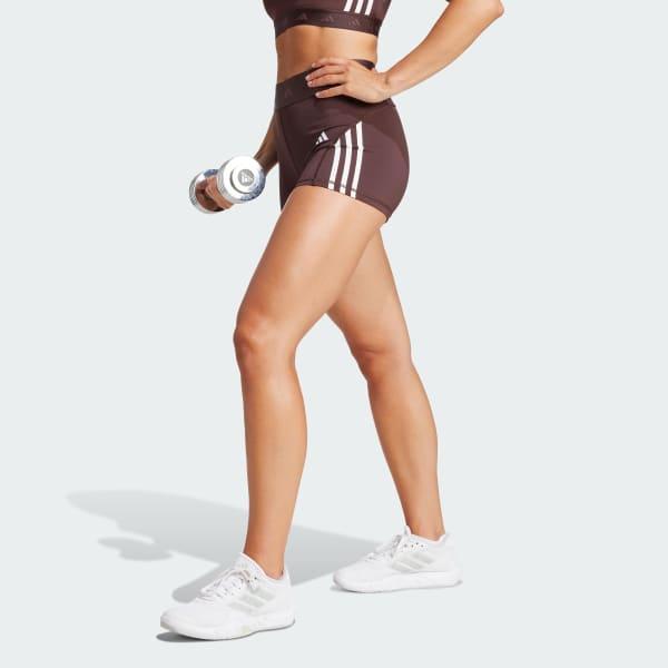 adidas Hyperglam 3-Inch Leggings Shadow Brown XS Womens Product Image
