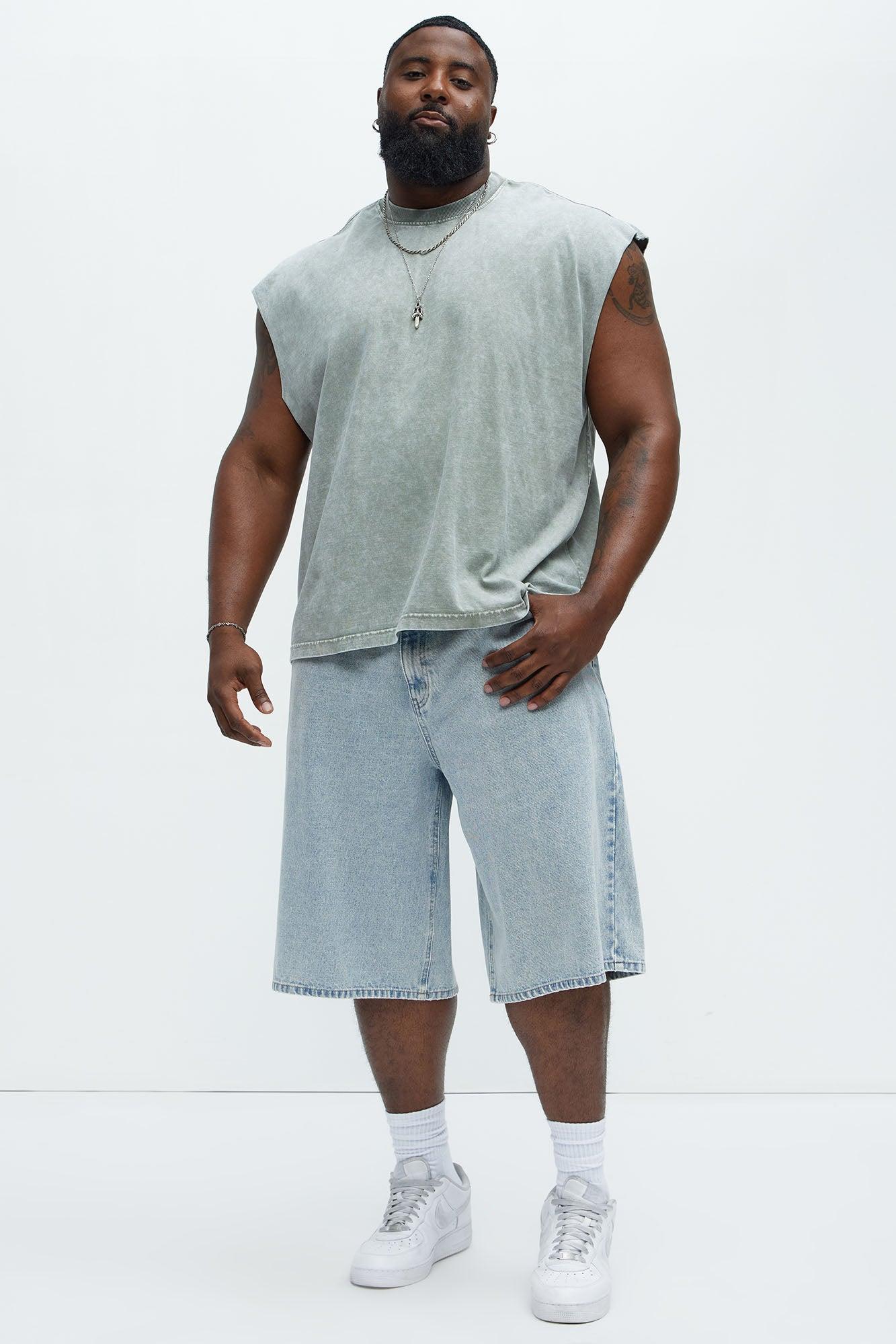 Relaxed Vintage Wash Heavyweight Muscle Tee - Sage Product Image