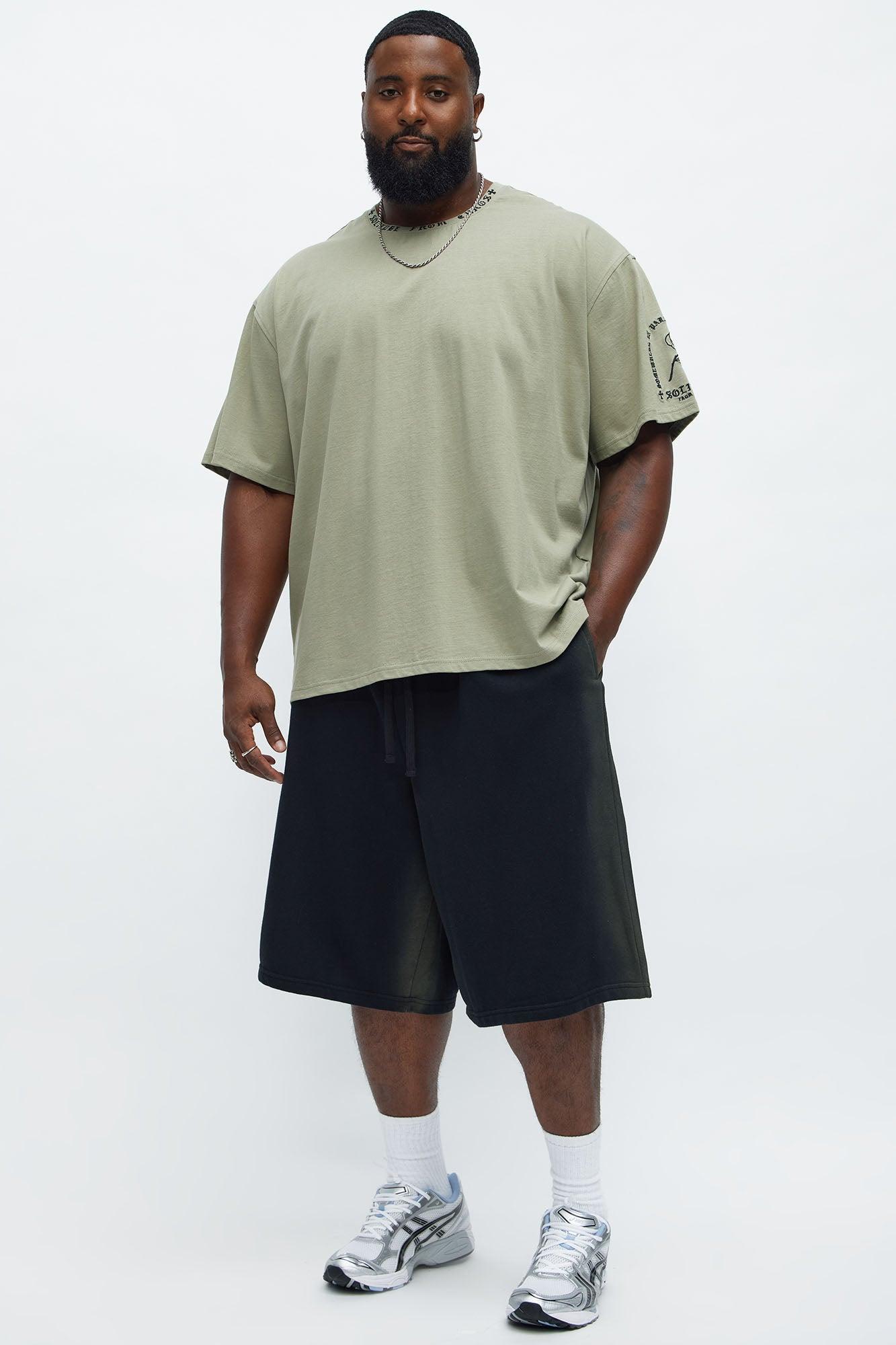 Tyson Baggy Blurred Lines Shorts - Black Product Image