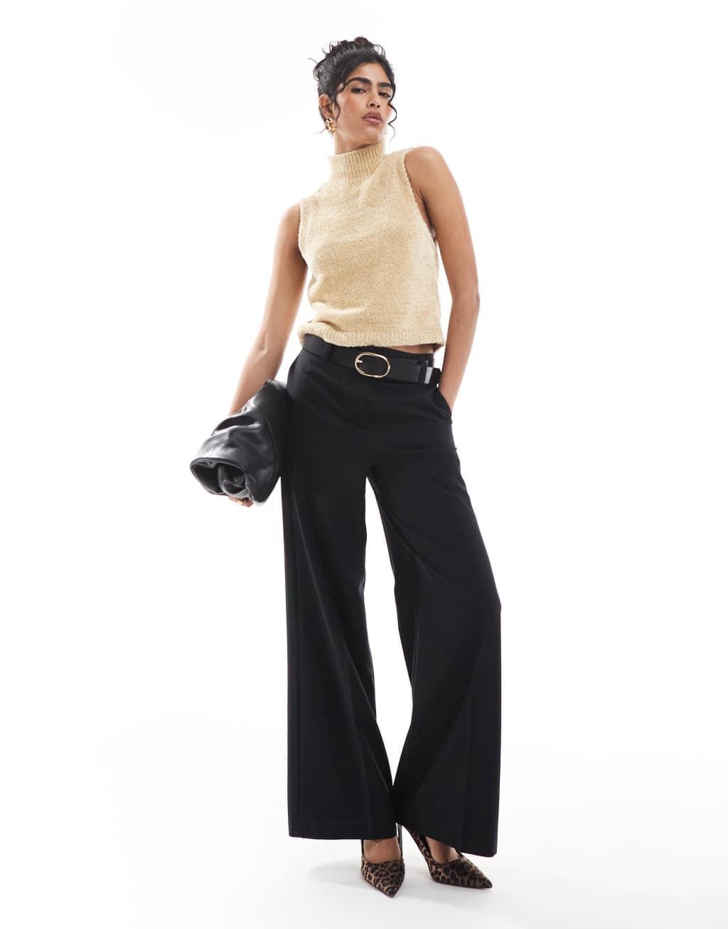ASOS DESIGN knitted chenille tank in eyelash yarn in gold Product Image
