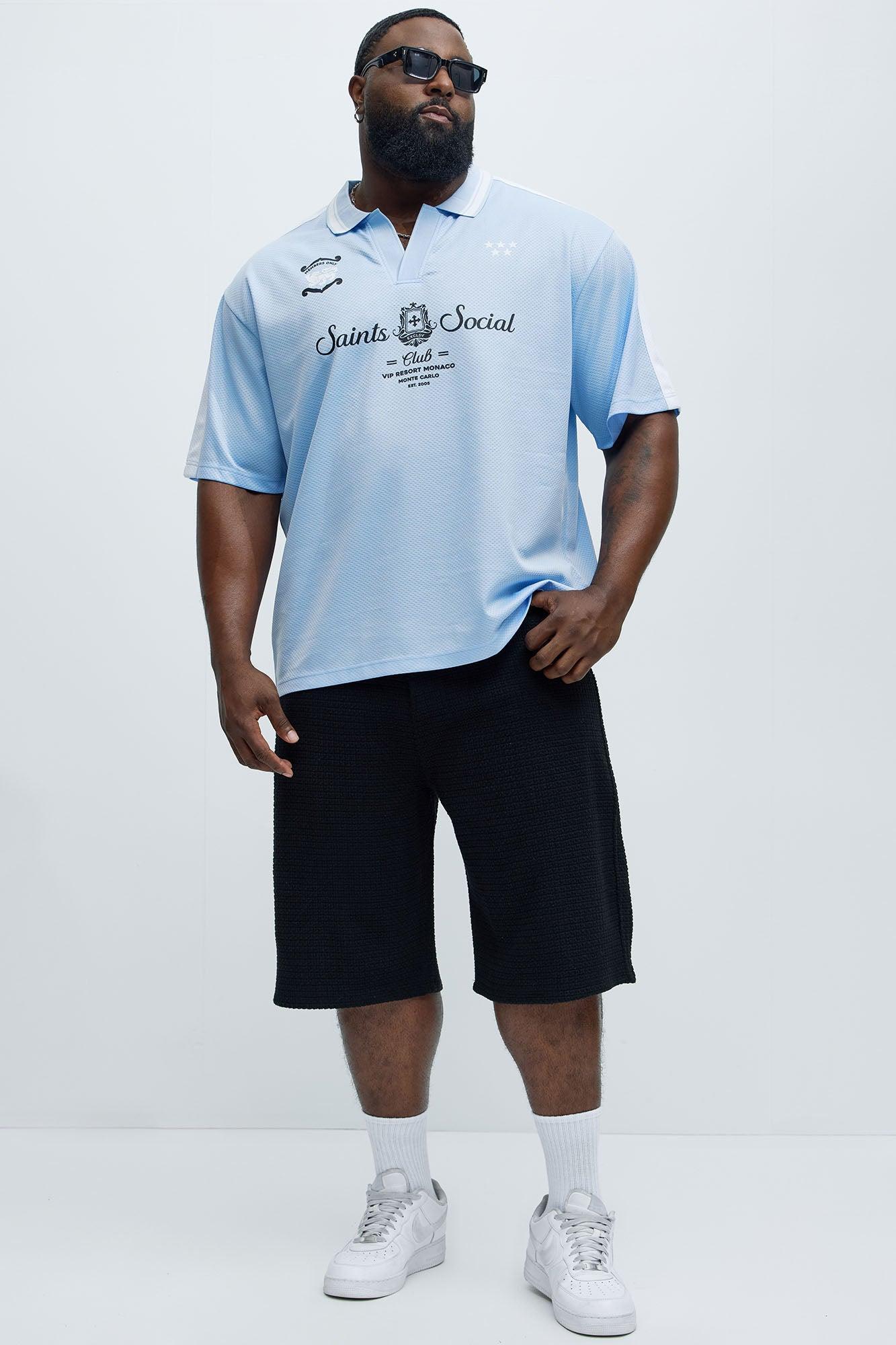 Saints Social Johnny Collar Soccer Jersey - Blue Product Image