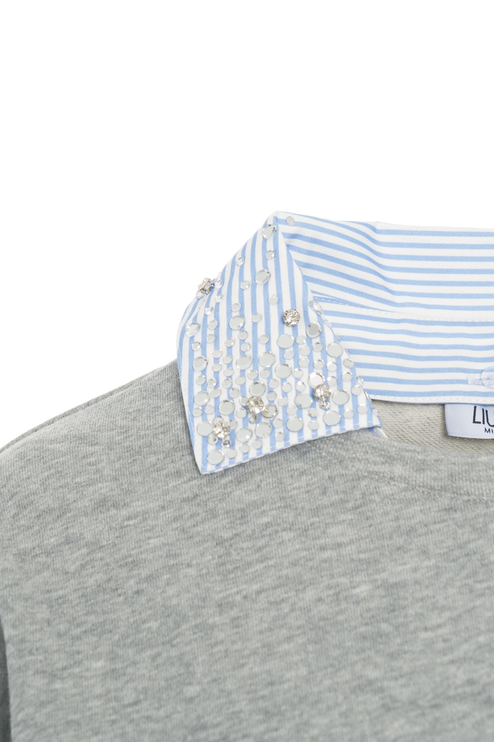 Sweatshirt with shirt collar Product Image