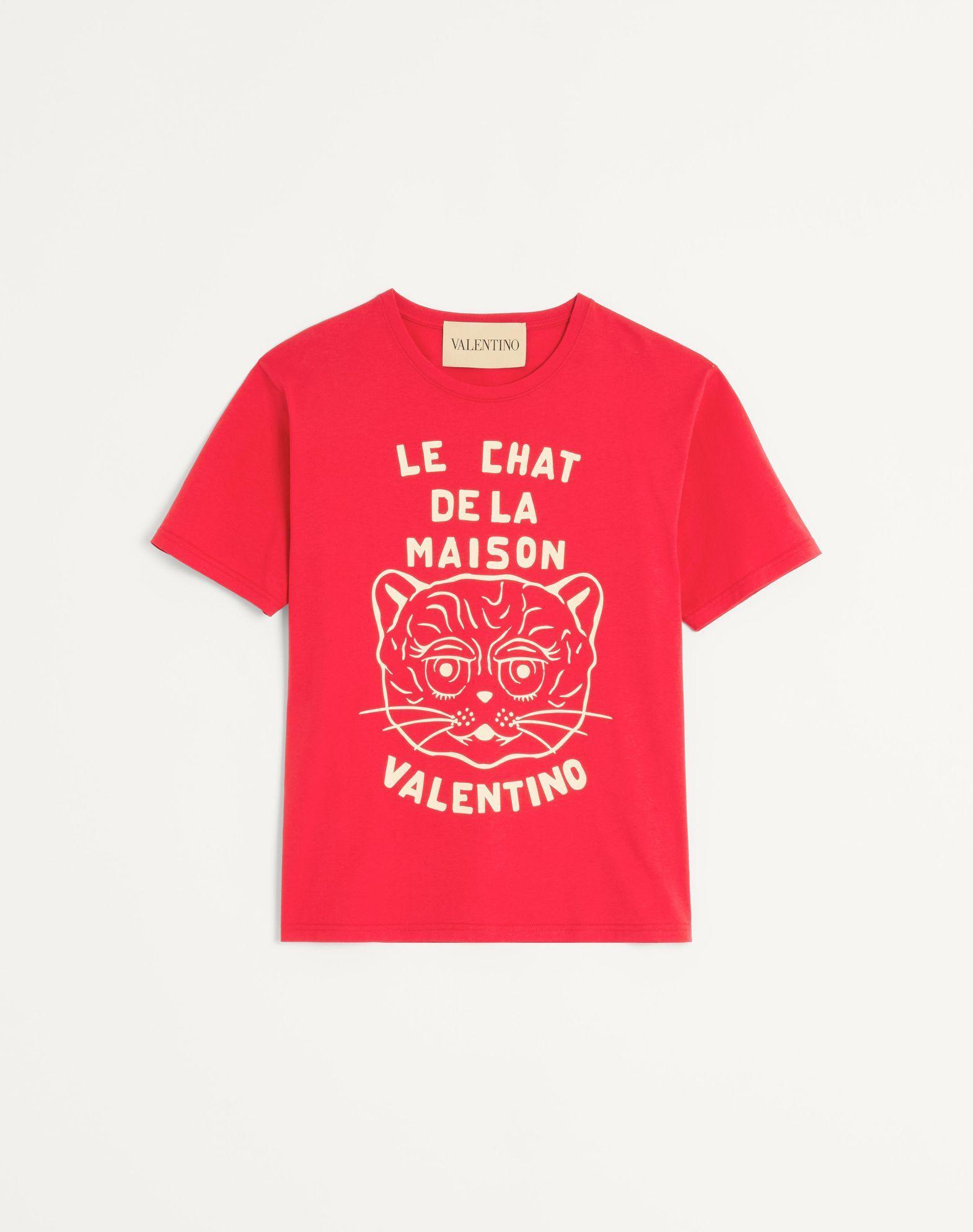 Cotton T-Shirt With Le Chat De La Maison Print Product Image