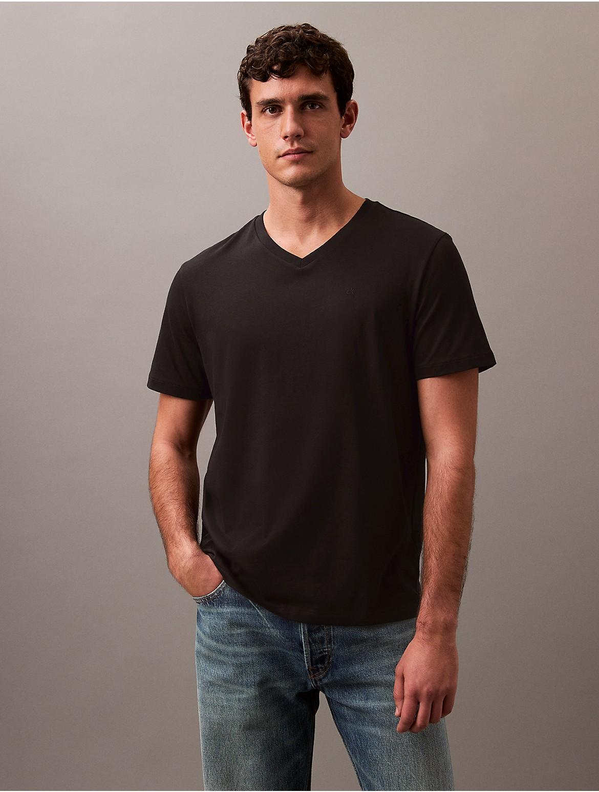 Calvin Klein Mens Liquid Touch Classic V Neck T-Shirt - White - M Product Image