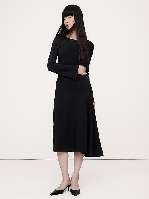 Flare-Sleeve Midi Sweater Dress Product Image