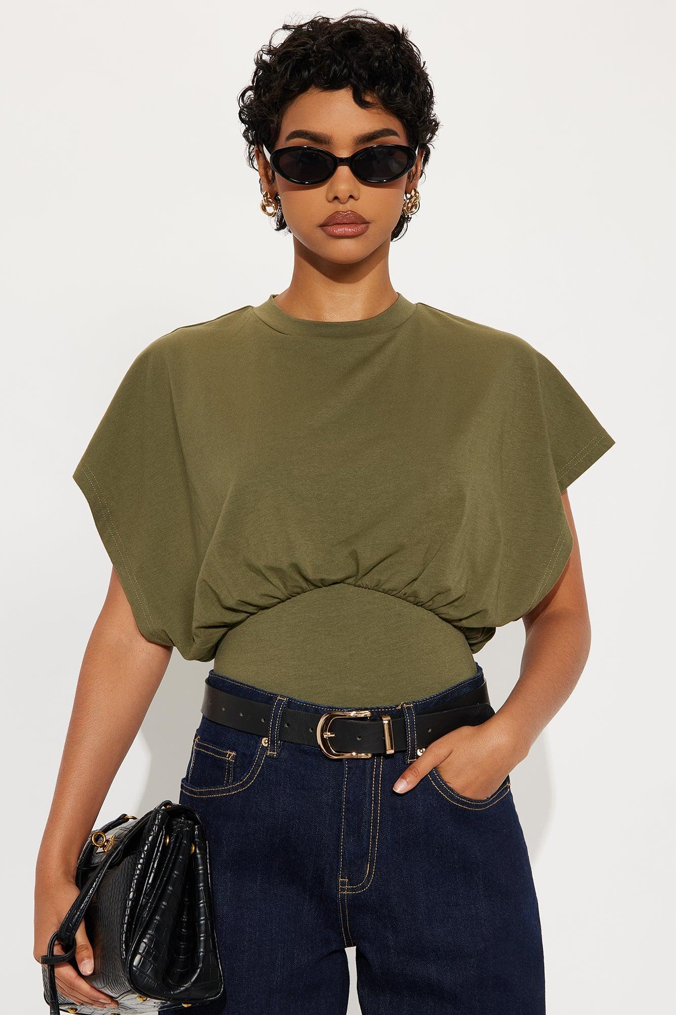 Weekend Plans Short Sleeve Bodysuit - Olive Product Image