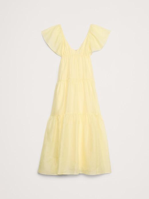 Linen-Silk Tiered Maxi Dress Product Image