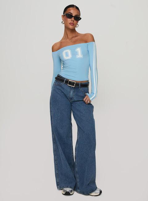 One And Only Long Sleeve Top Blue Product Image