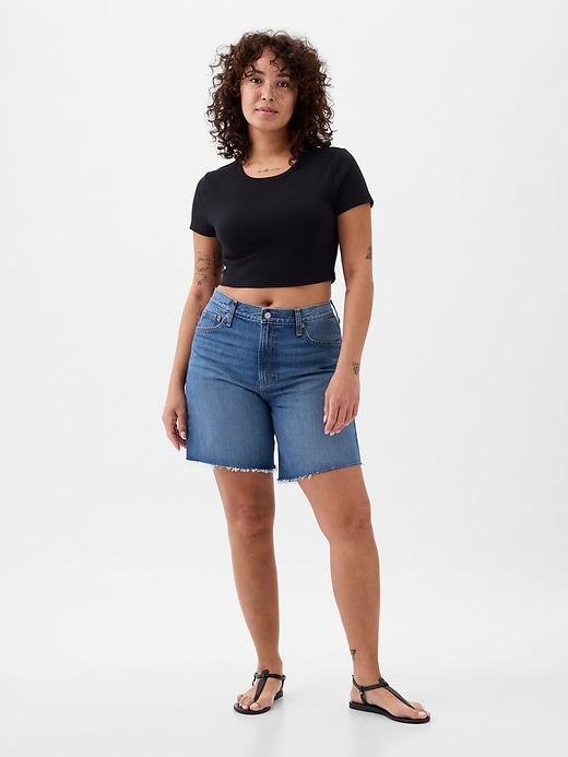 8" Mid Rise '90s Loose Denim Bermuda Shorts Product Image