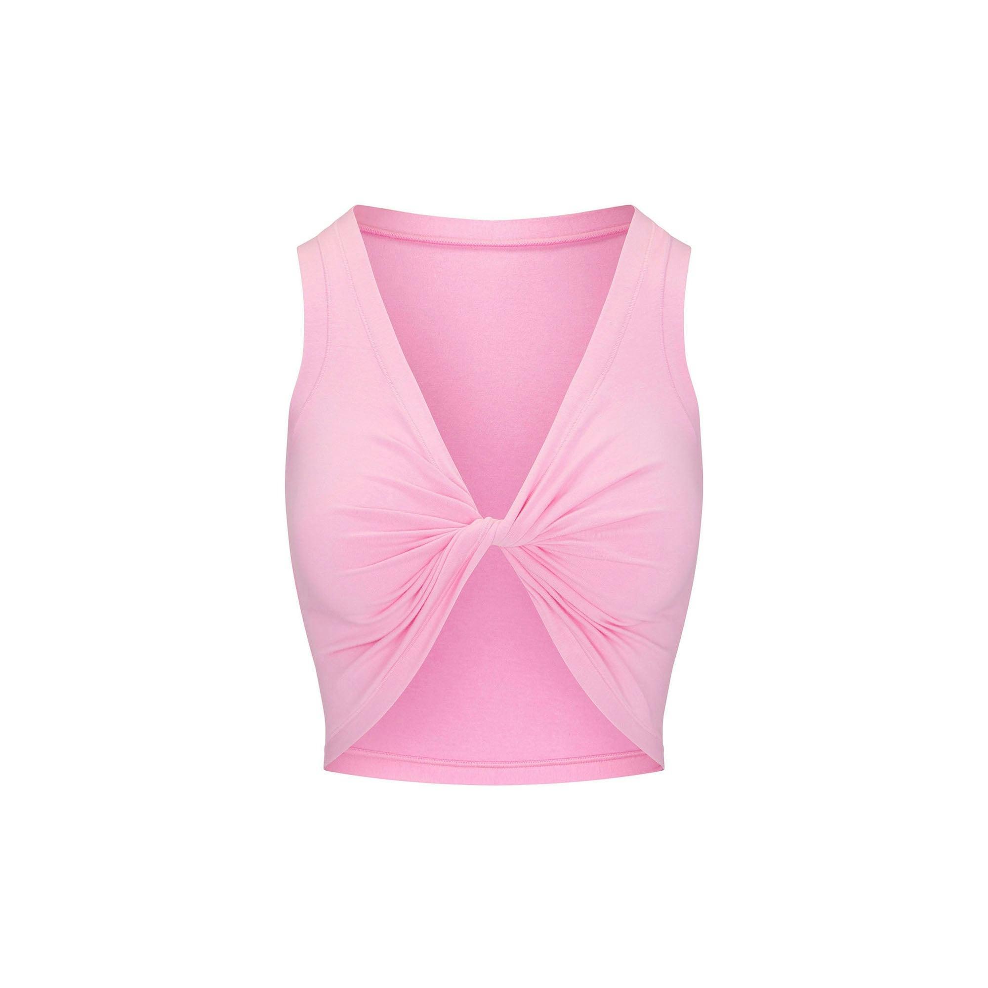 COTTON TWIST CROPPED TANK | COTTON CANDY Product Image