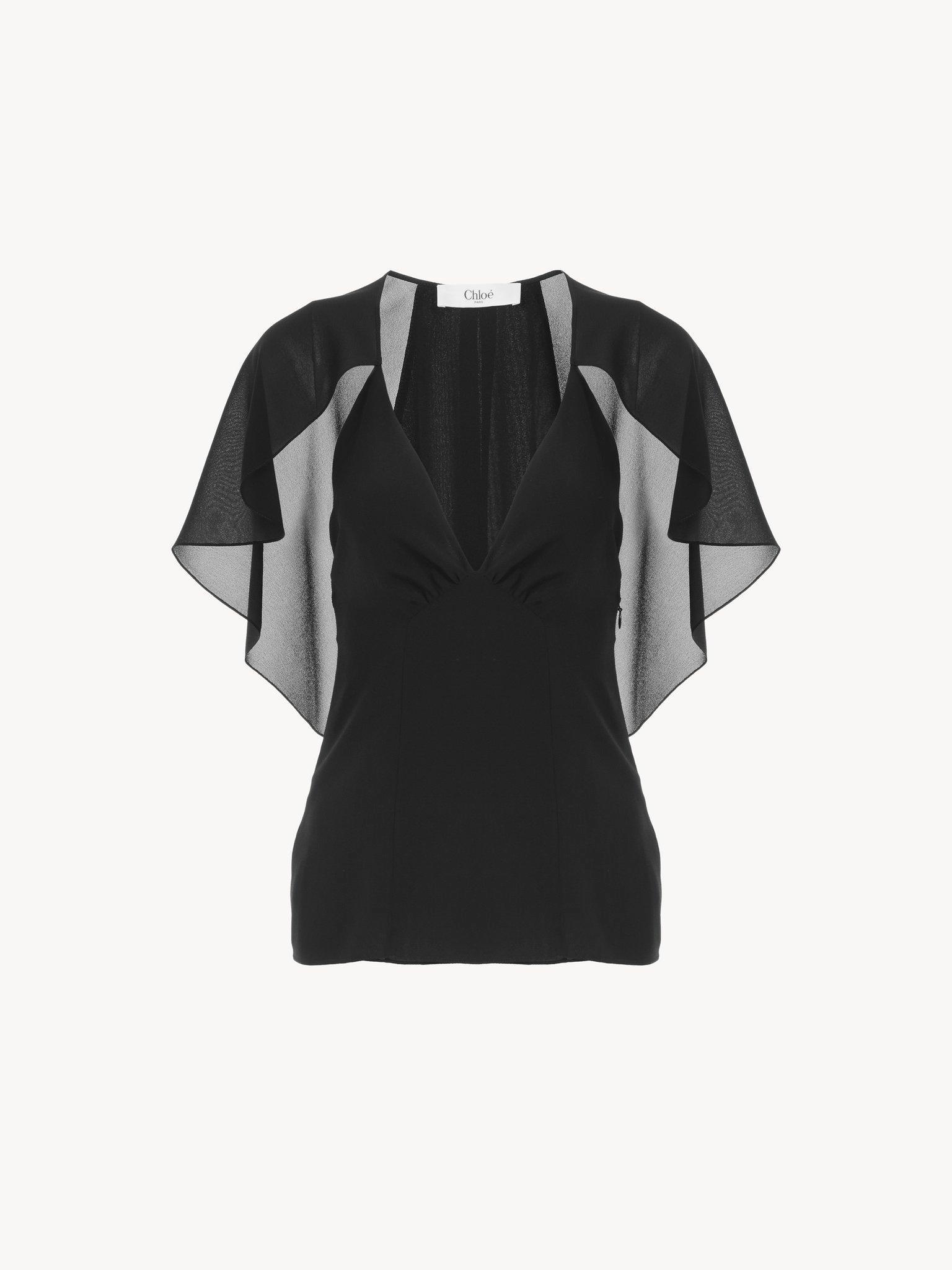 Cape top in silk georgette Product Image