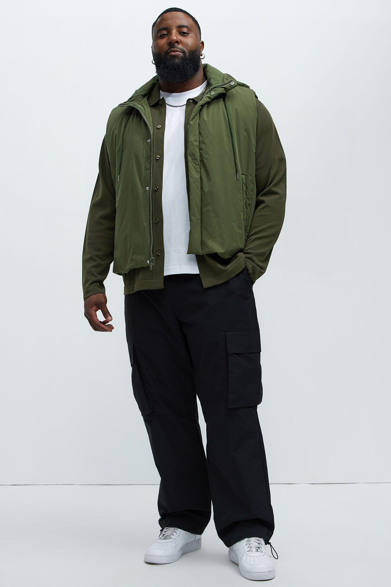 Bismarck Padded Vest With Hood - Olive Product Image