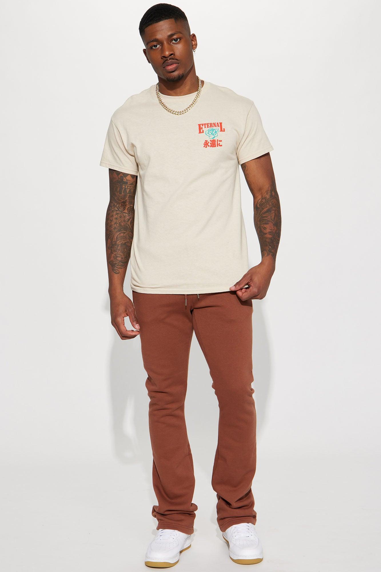 Tyson Skinny Stacked Flare Sweatpant - Chocolate Product Image