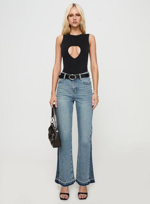Jaxen Cut Out Bodysuit Black Product Image
