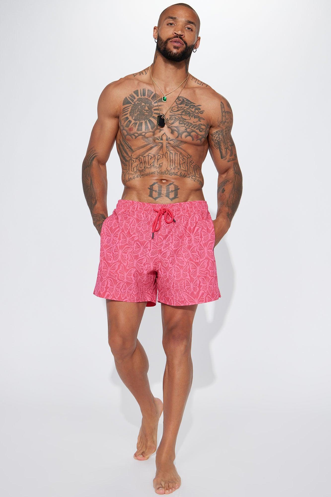Born 2 Fly Print Change Swim Mid Trunk - Pink Product Image