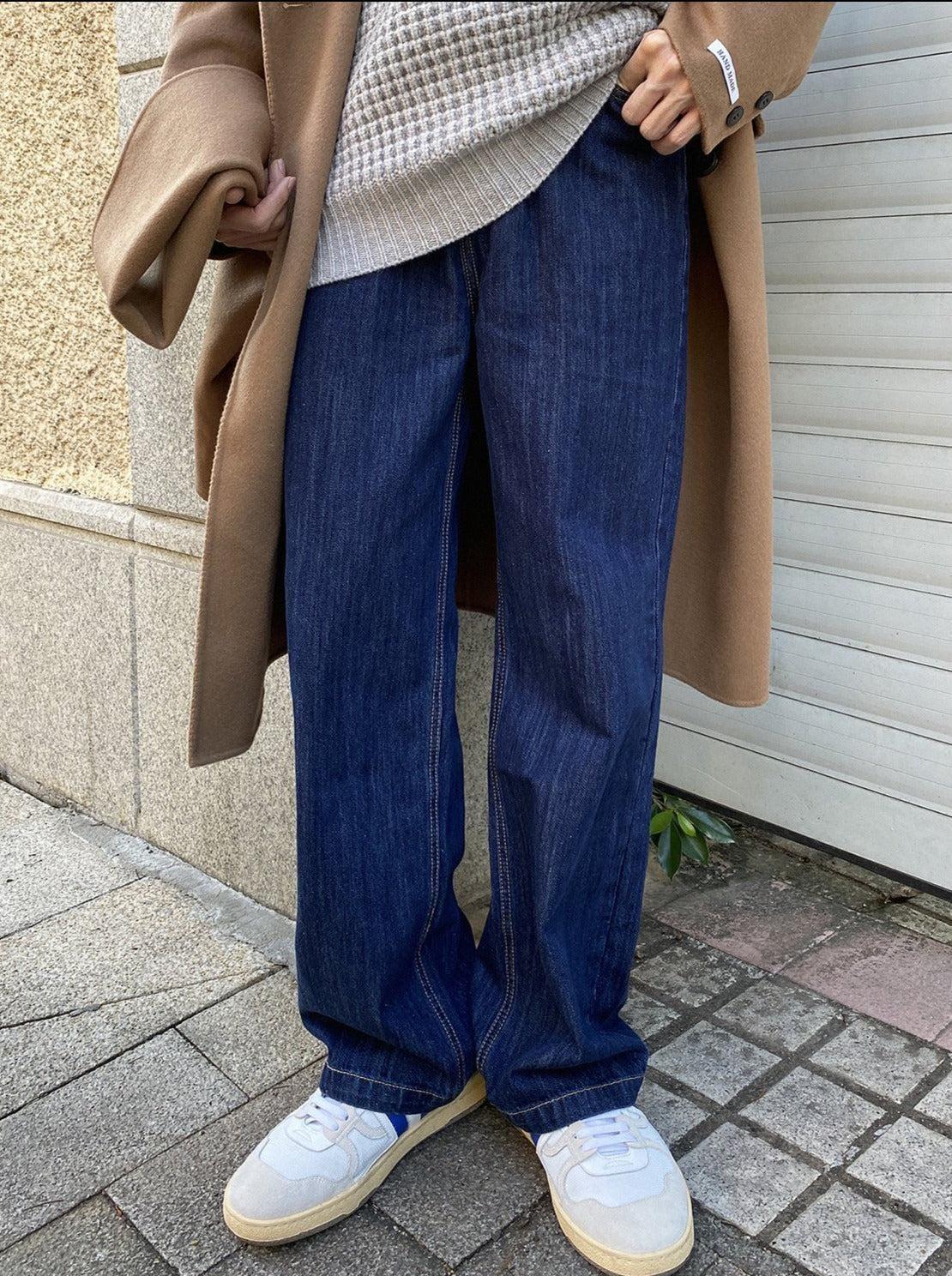 RT No. 3361 BLUE DENIM WIDE JEANS Product Image