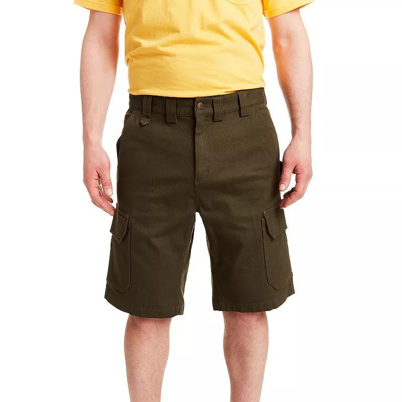 Men's Smith's Workwear 11-inch Relaxed-Fit Stretch Duck Canvas Cargo Shorts, Size: 40, Clay Brown Product Image