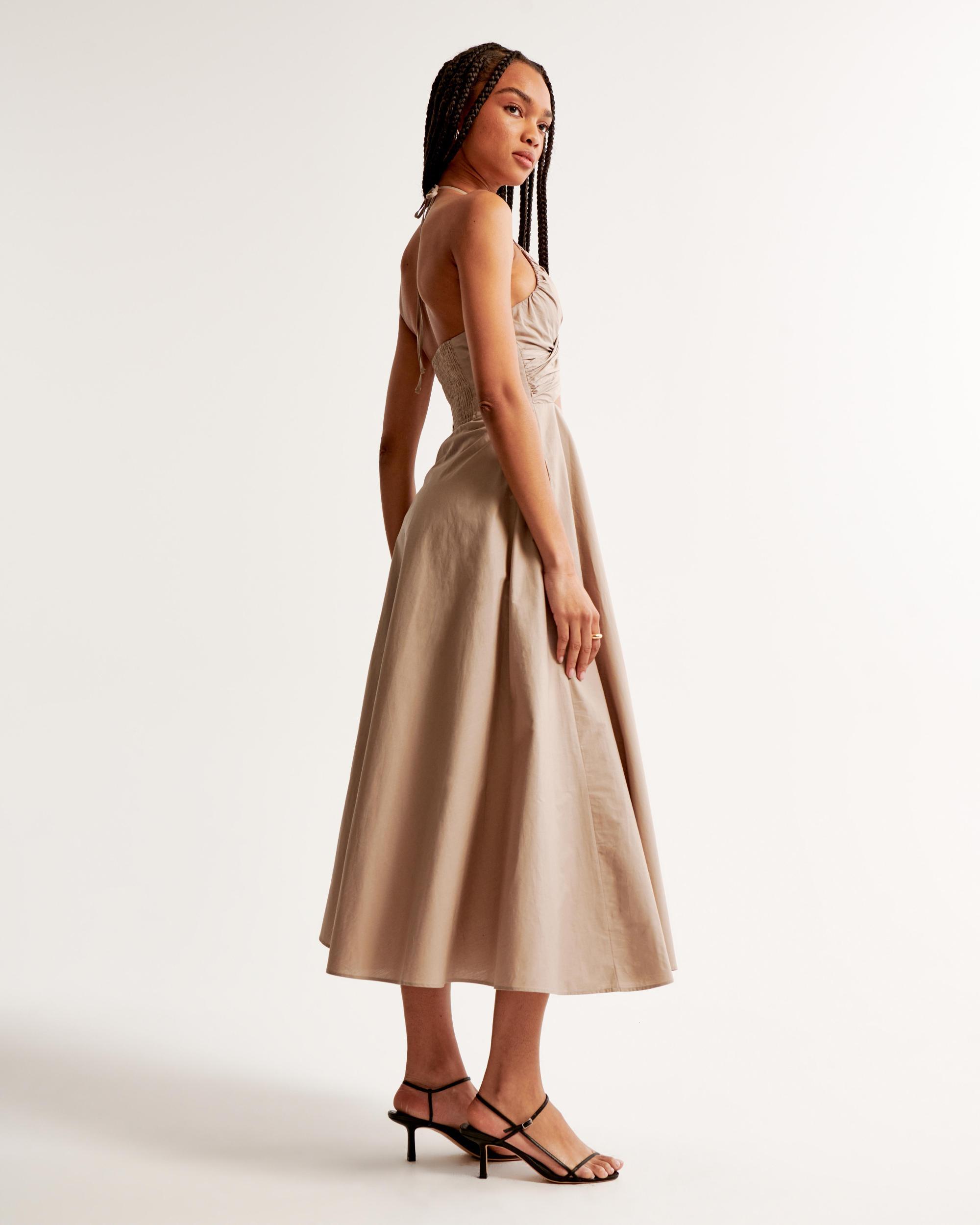Crossover Bodice Midi Dress Product Image
