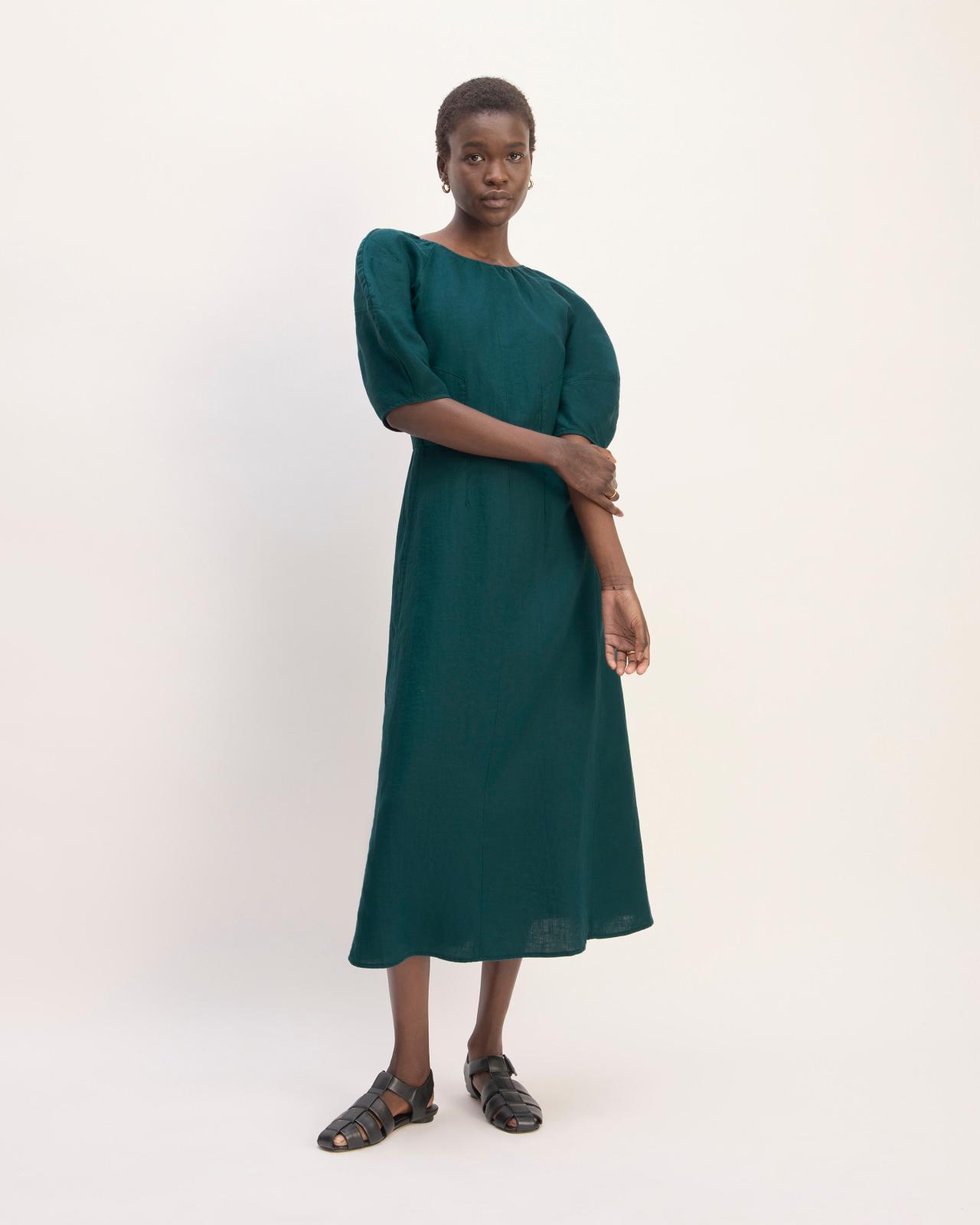 Womens Linen Short-Sleeve Scoop Midi Dress by Everlane Product Image