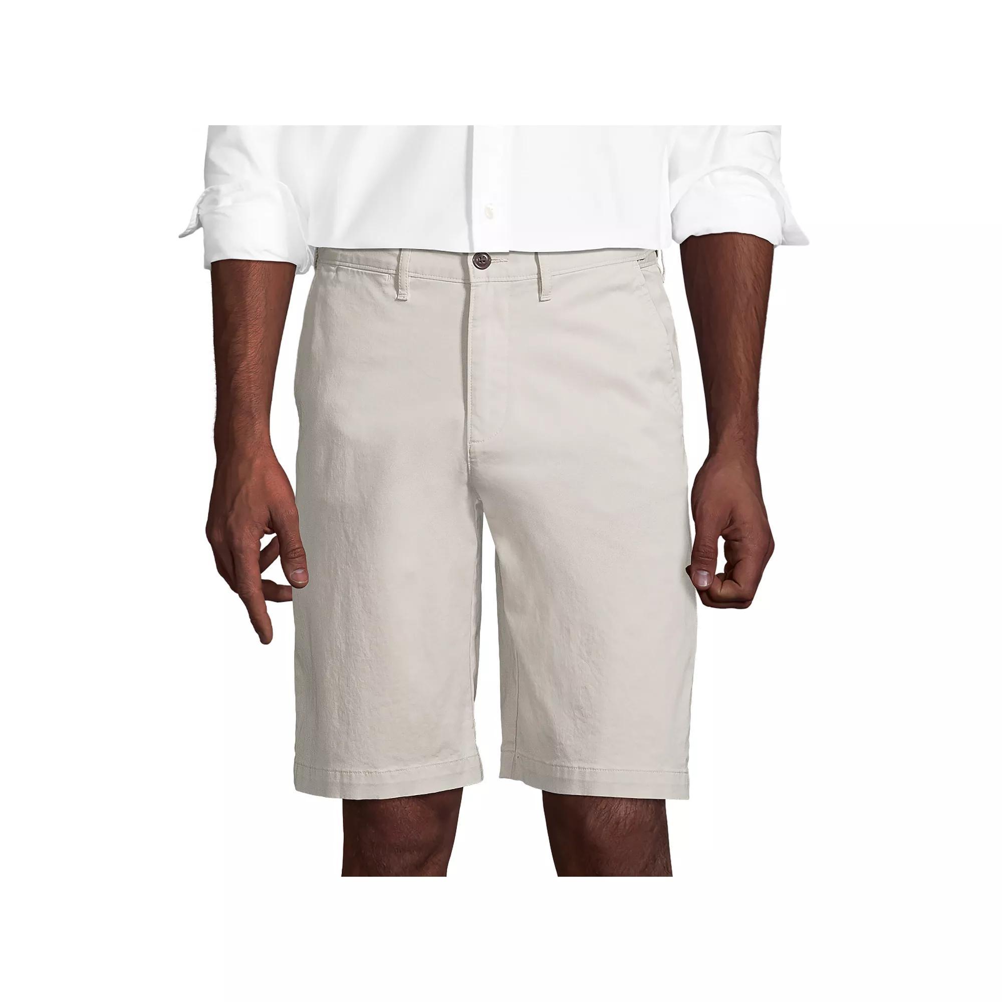 Big & Tall Lands End 11-Inch Comfort-Waist Knockabout Chino Shorts, Mens Green Product Image