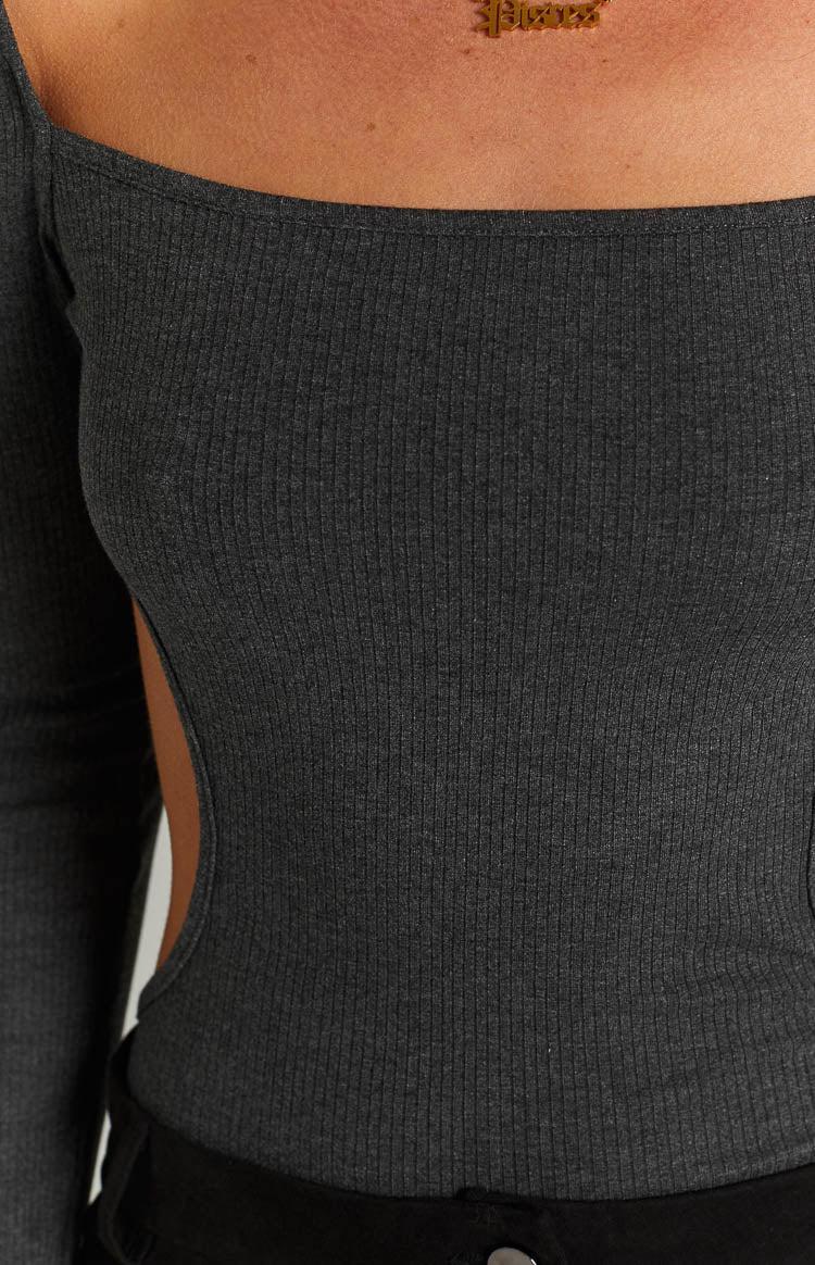Elena Grey Long Sleeve Bodysuit Product Image