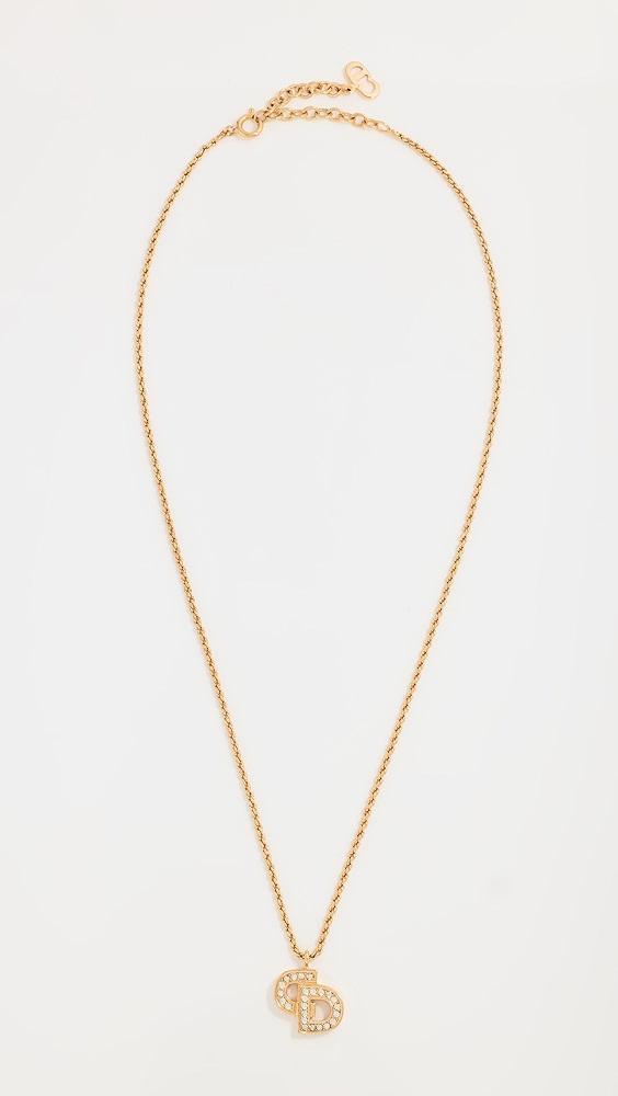 What Goes Around Comes Around Dior Gold Crystal CD Necklace | Shopbop Product Image