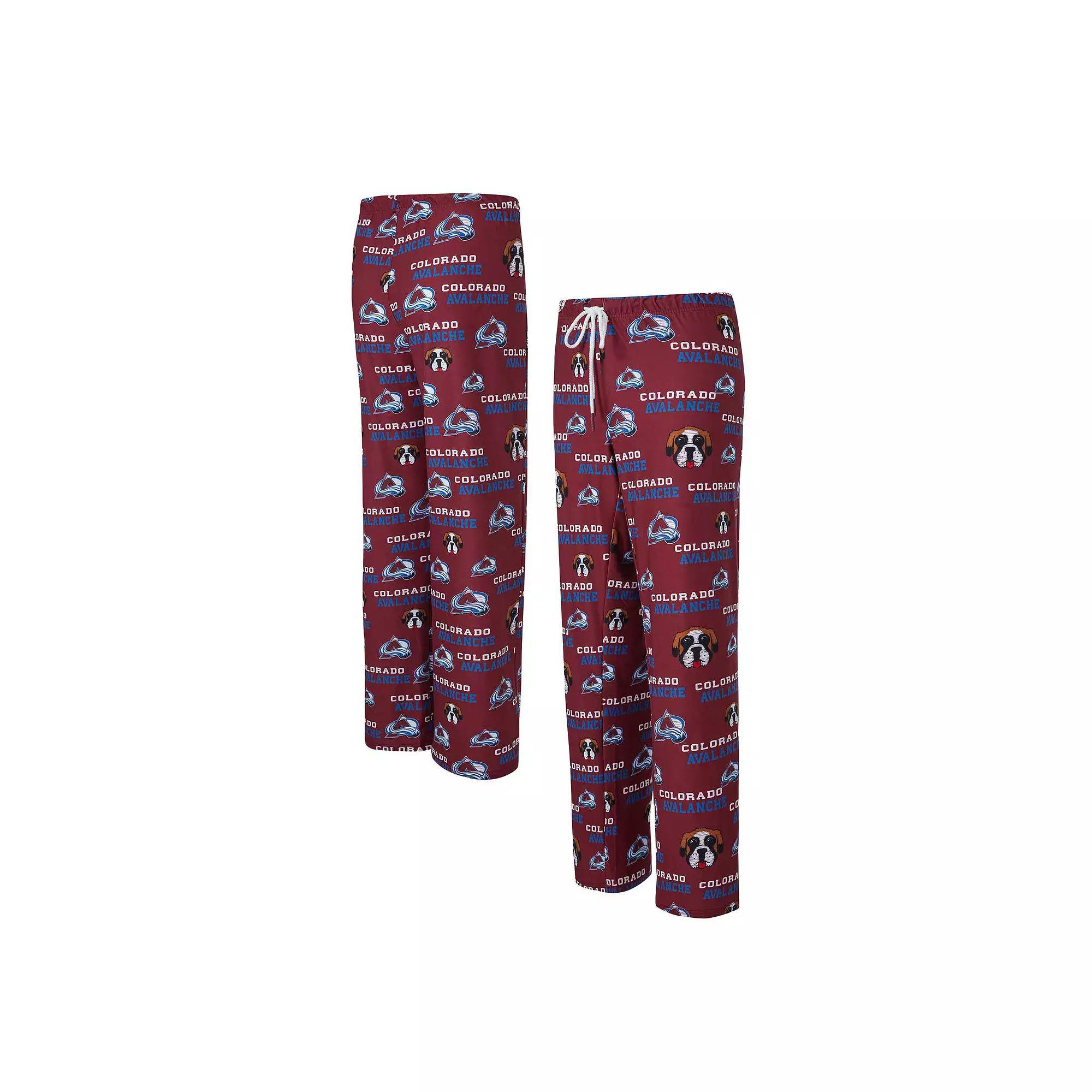 Women's Concepts Sport Burgundy Colorado Avalanche Zest Allover Print Knit Pants, Size: XL, Med Re Product Image