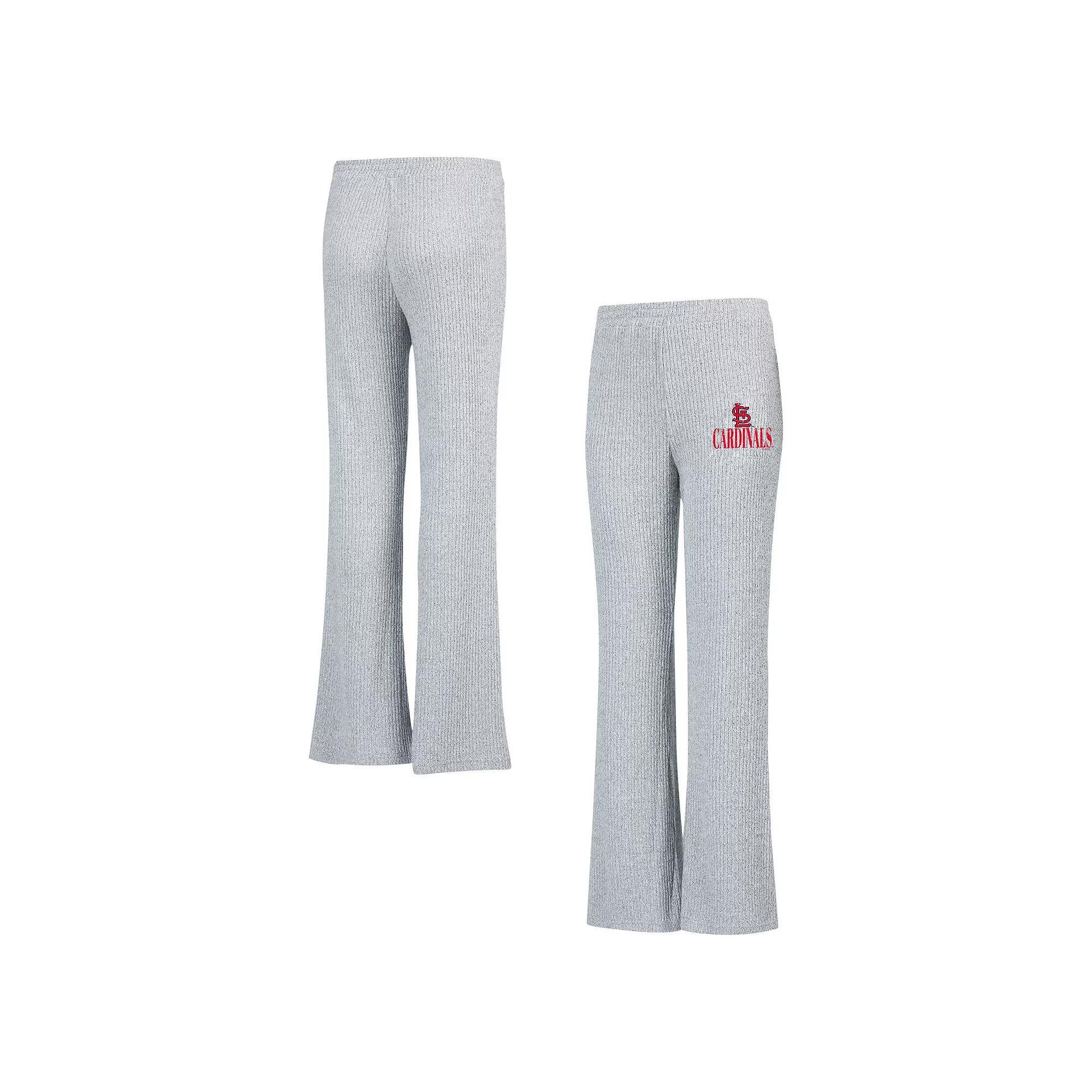 Women's Concepts Sport Gray St. Louis Cardinals Juniper Rib Knit Flare Sleep Pants, Size: Medium, Grey Product Image