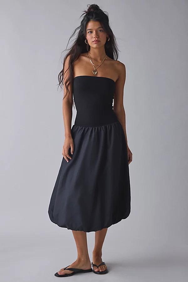 Urban Outfitters UO Nolee Drop Waist Bubble Hem Tube Midi Dress Womens at Urban Outfitters Product Image